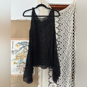 Black knit pull over sweater/layering piece